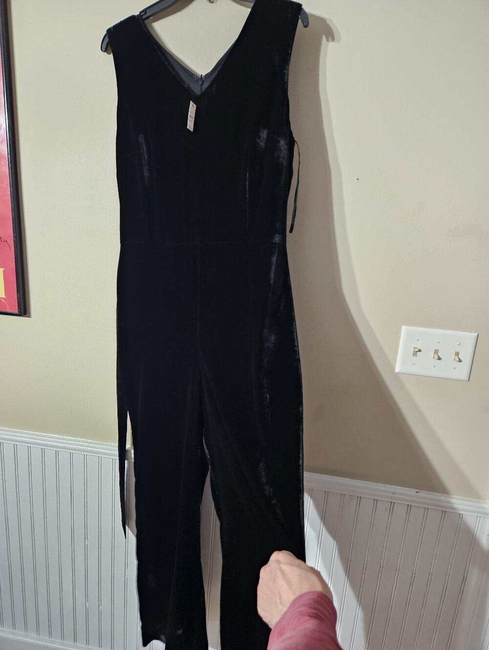 NWT! Talbots Black Velvet Jumpsuit Size 16